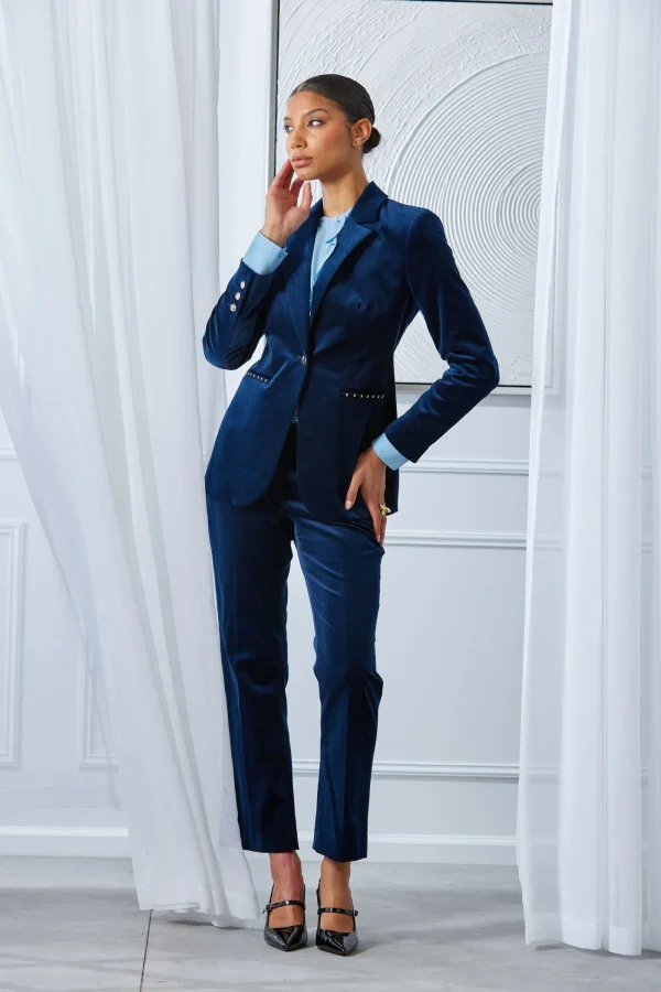 Elie Tahari Bottoms | Suiting-Cotton Velvet Flare Pant