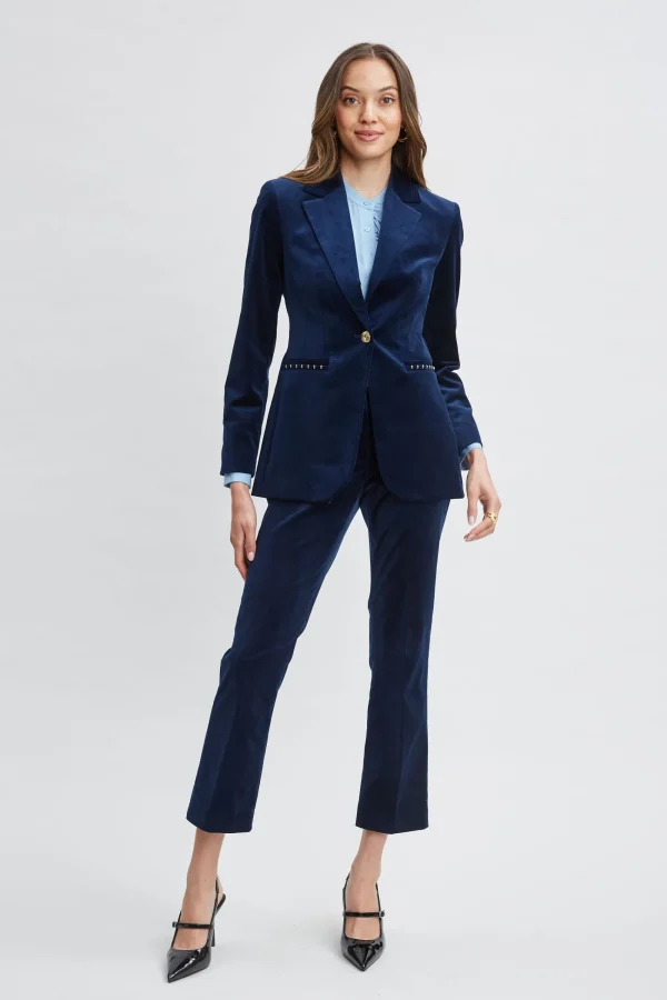 Elie Tahari Bottoms | Suiting-Cotton Velvet Flare Pant