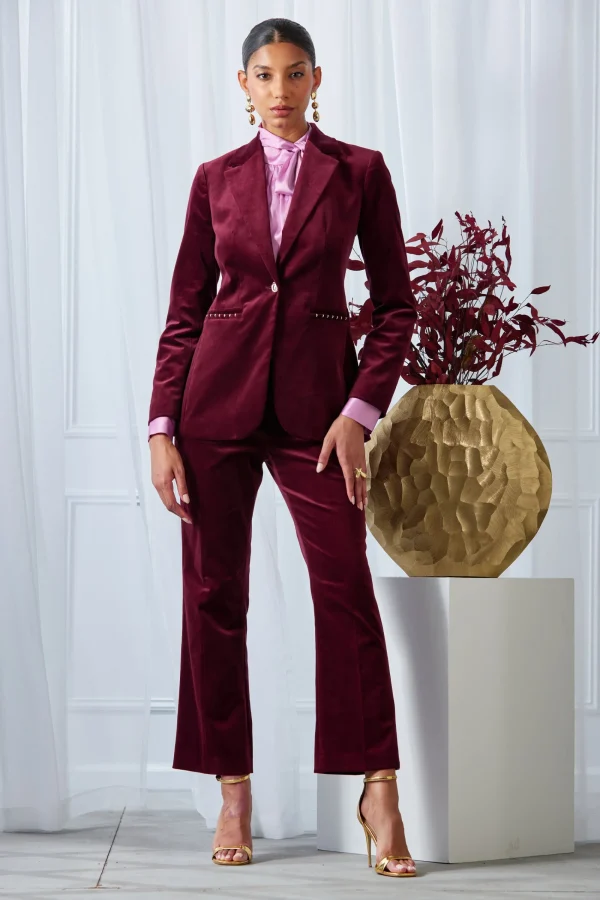 Elie Tahari Bottoms | Suiting-Cotton Velvet Flare Pant