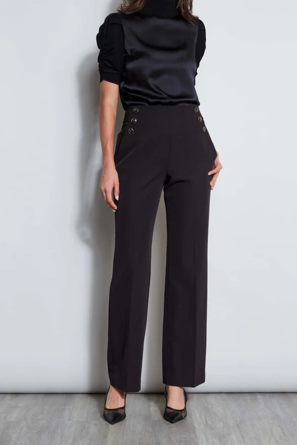 Elie Tahari Bottoms-Crepe Button Pant