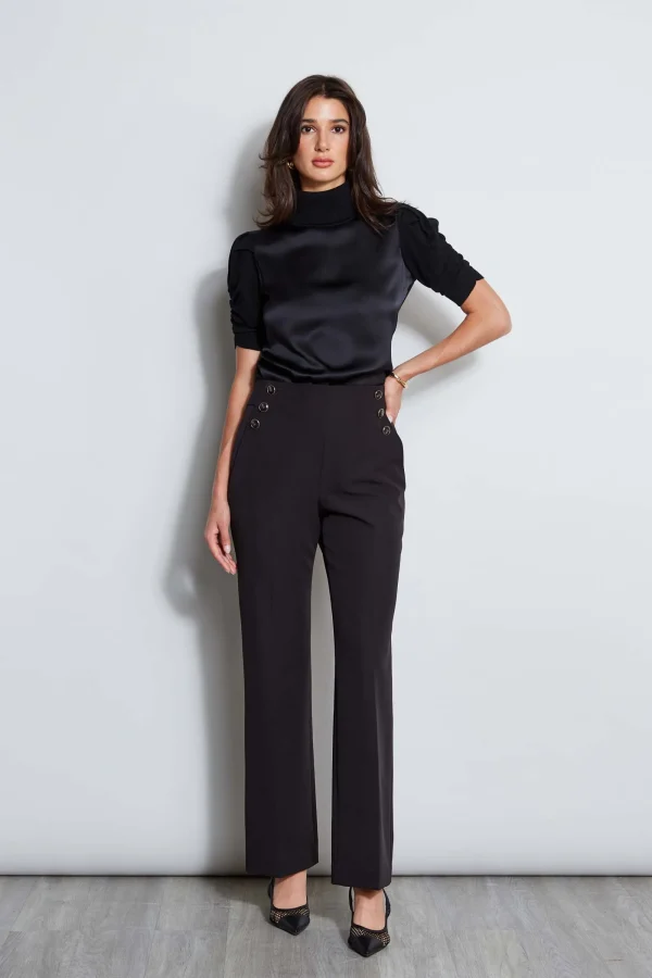 Elie Tahari Bottoms-Crepe Button Pant