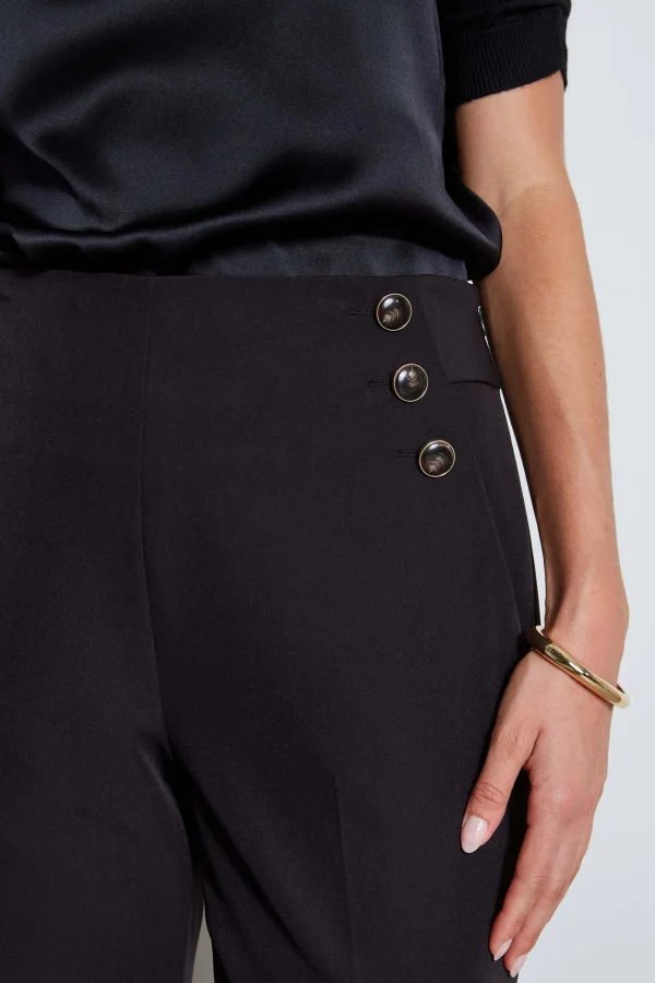 Elie Tahari Bottoms-Crepe Button Pant