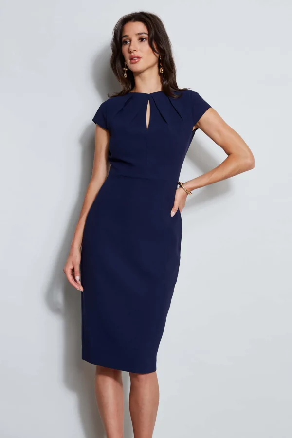 Elie Tahari Dresses & Jumpsuits | Short Sleeve Dresses-Crepe Keyhole Dart Dress