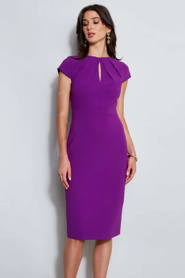 Elie Tahari Dresses & Jumpsuits | Short Sleeve Dresses-Crepe Keyhole Dart Dress