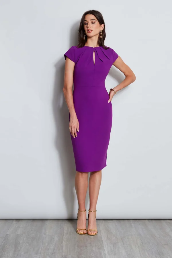 Elie Tahari Dresses & Jumpsuits | Short Sleeve Dresses-Crepe Keyhole Dart Dress