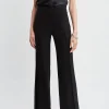 Elie Tahari Bottoms | Suiting-Crepe Overlay Slit Pant