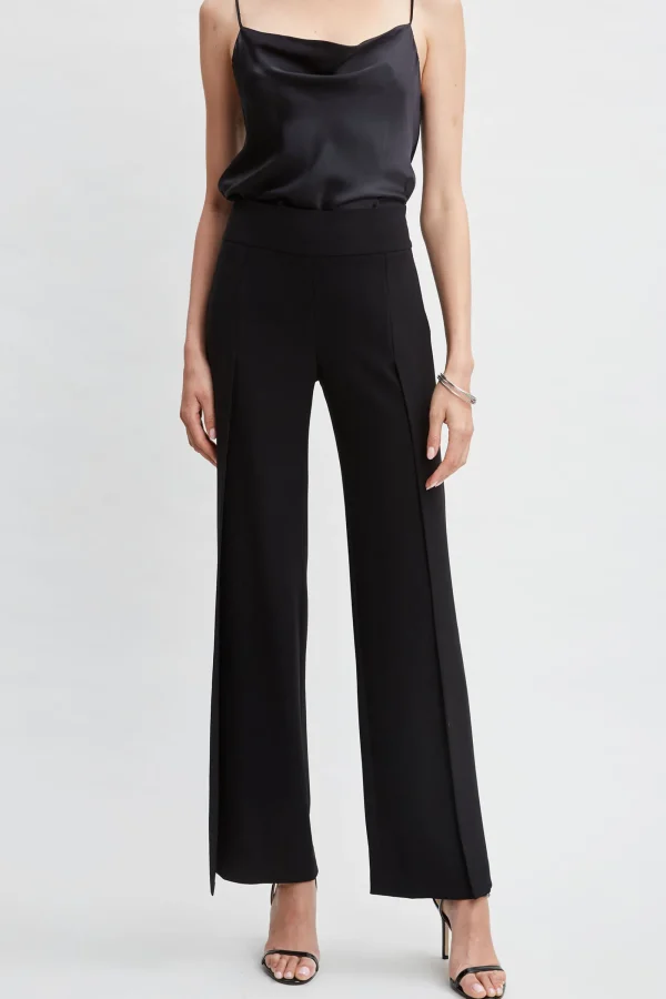 Elie Tahari Bottoms | Suiting-Crepe Overlay Slit Pant