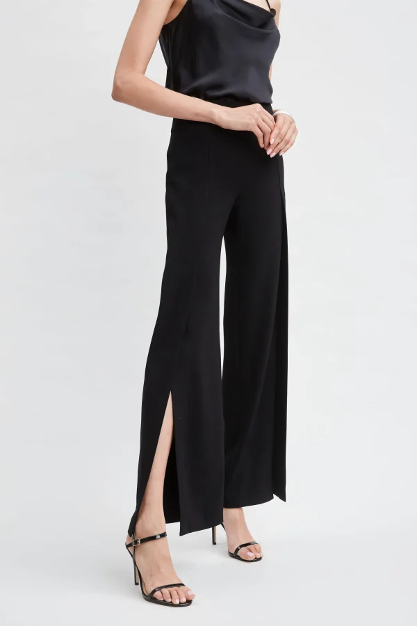 Elie Tahari Bottoms | Suiting-Crepe Overlay Slit Pant