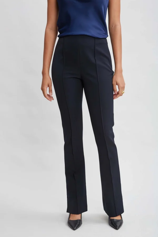 Elie Tahari Bottoms-Crepe Seam Slit Flare Pant