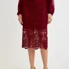 Elie Tahari Bottoms-Crochet Lace Midi Skirt