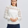 Elie Tahari Tops & Sweaters-Crochet Long Sleeve Sweater