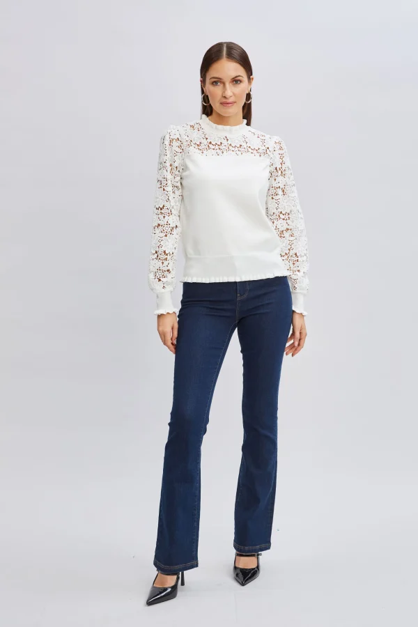 Elie Tahari Tops & Sweaters-Crochet Long Sleeve Sweater