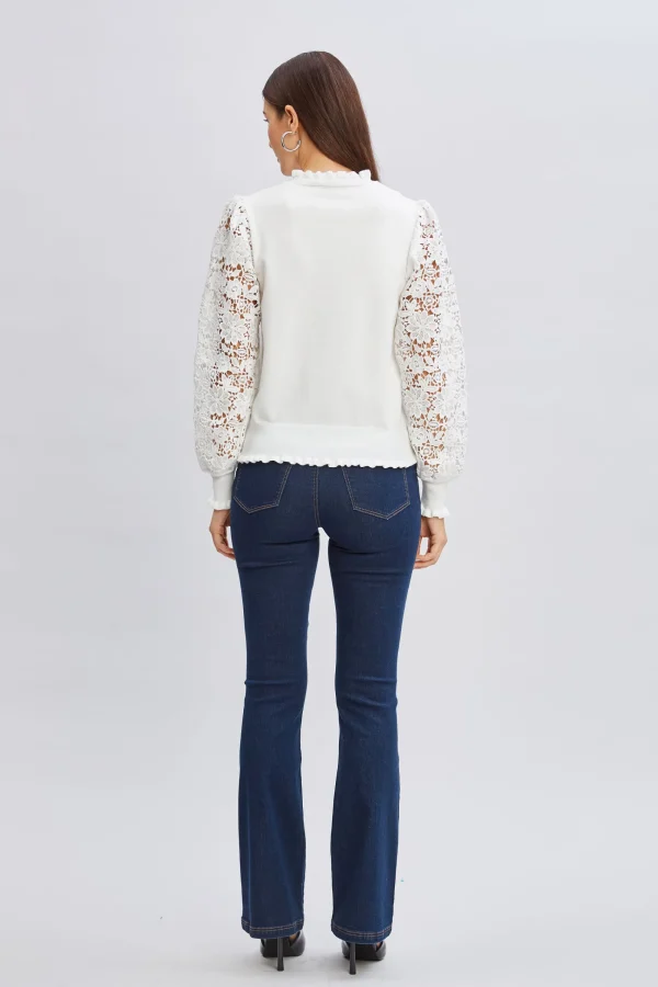 Elie Tahari Tops & Sweaters-Crochet Long Sleeve Sweater