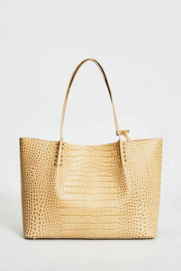 Elie Tahari Fragrance | Gloves-Crocodile Embossed Leather Tote