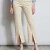 Elie Tahari Bottoms-Cropped Denim Canvas Slit Pant