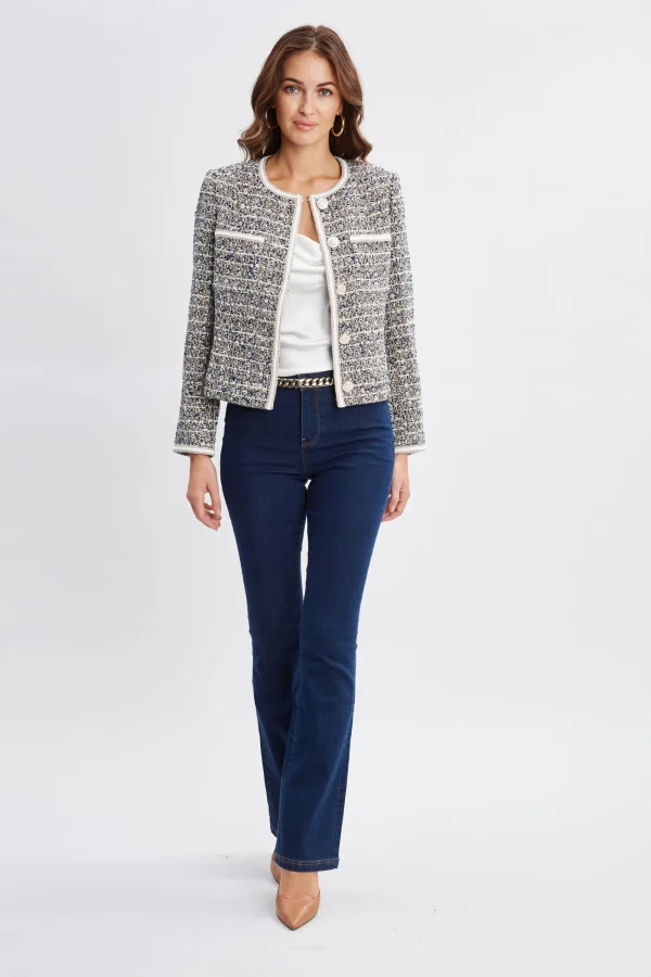 Elie Tahari Jackets & Blazers | Suiting-Cropped Tweed Jacket