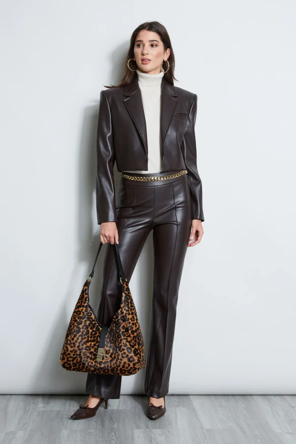 Elie Tahari Jackets & Blazers-Cropped Vegan Leather Jacket