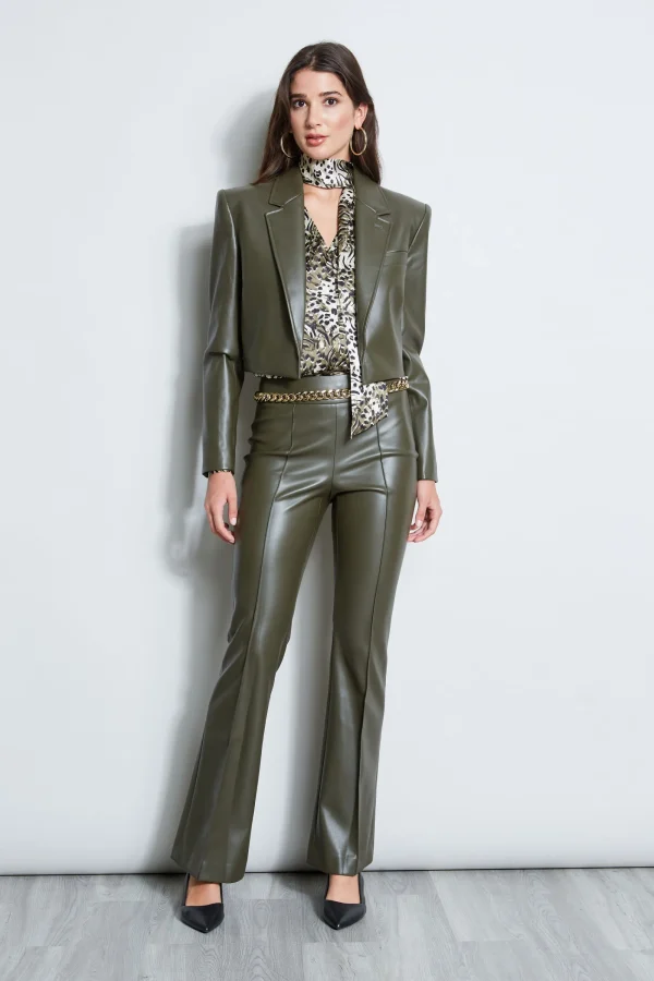 Elie Tahari Jackets & Blazers-Cropped Vegan Leather Jacket