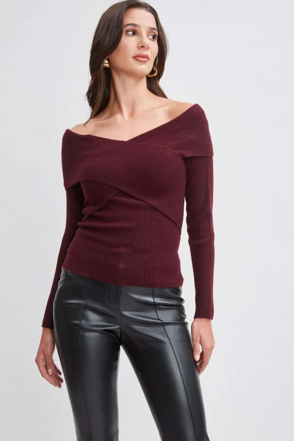 Elie Tahari Tops & Sweaters-Cross Shoulder Cashmere Merino Sweater