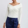 Elie Tahari Tops & Sweaters-Cross Shoulder Cashmere Merino Sweater