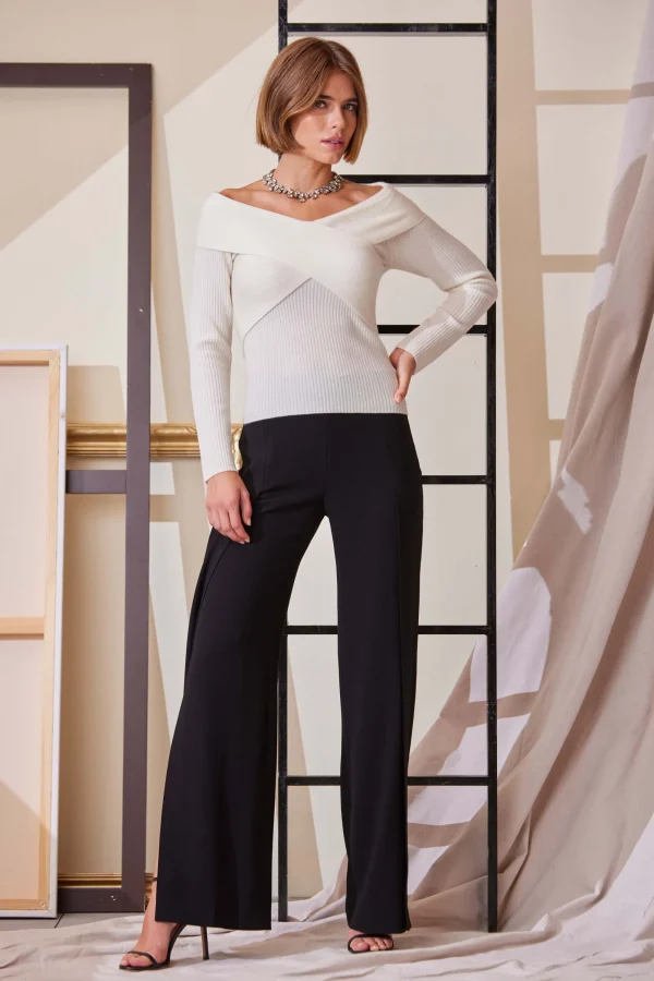 Elie Tahari Tops & Sweaters-Cross Shoulder Cashmere Merino Sweater