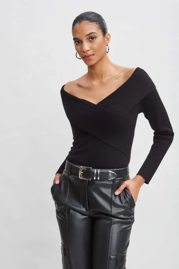 Elie Tahari Tops & Sweaters-Cross Shoulder Cashmere Merino Sweater