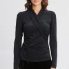 Elie Tahari Tops & Sweaters-Crossover Ruched Knit