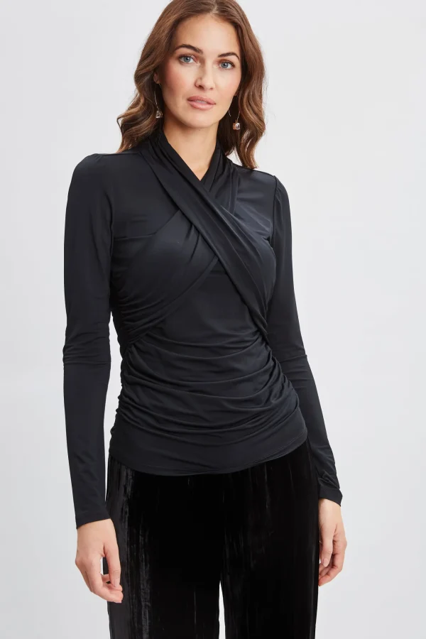 Elie Tahari Tops & Sweaters-Crossover Ruched Knit