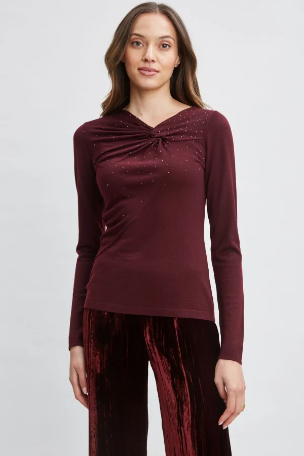 Elie Tahari Tops & Sweaters-Crystal Knot Wool Sweater