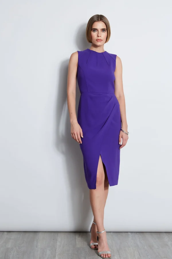 Elie Tahari Dresses & Jumpsuits | Sleeveless Dresses-Dart Neck Faux Wrap Dress