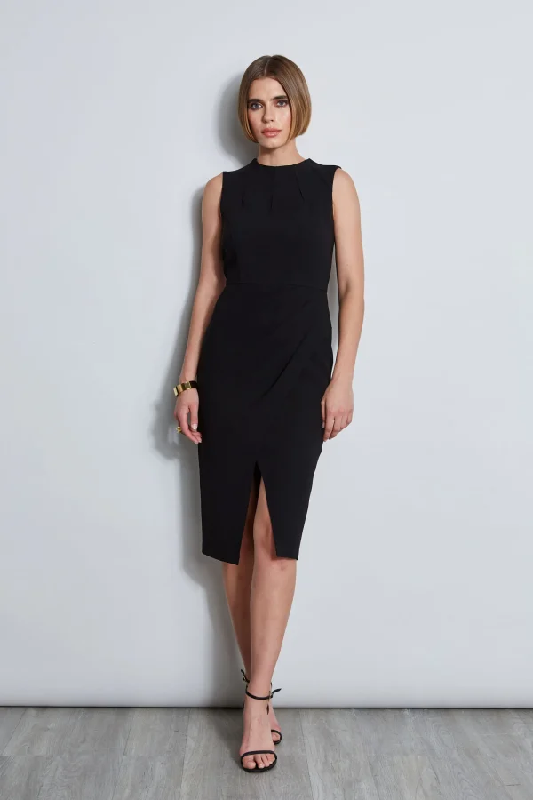 Elie Tahari Dresses & Jumpsuits | Sleeveless Dresses-Dart Neck Faux Wrap Dress