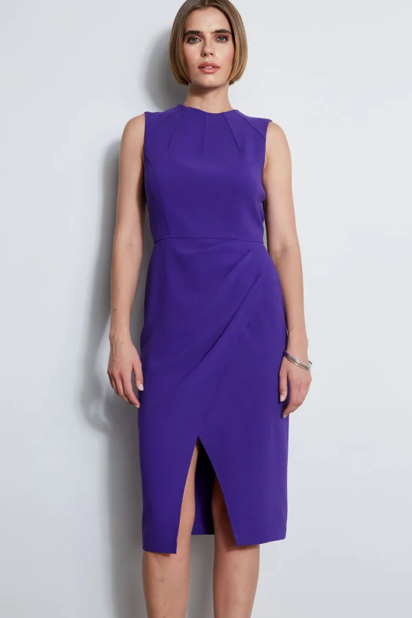 Elie Tahari Dresses & Jumpsuits | Sleeveless Dresses-Dart Neck Faux Wrap Dress