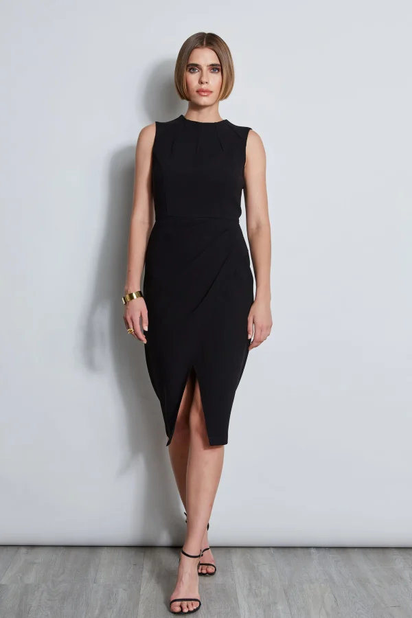 Elie Tahari Dresses & Jumpsuits | Sleeveless Dresses-Dart Neck Faux Wrap Dress