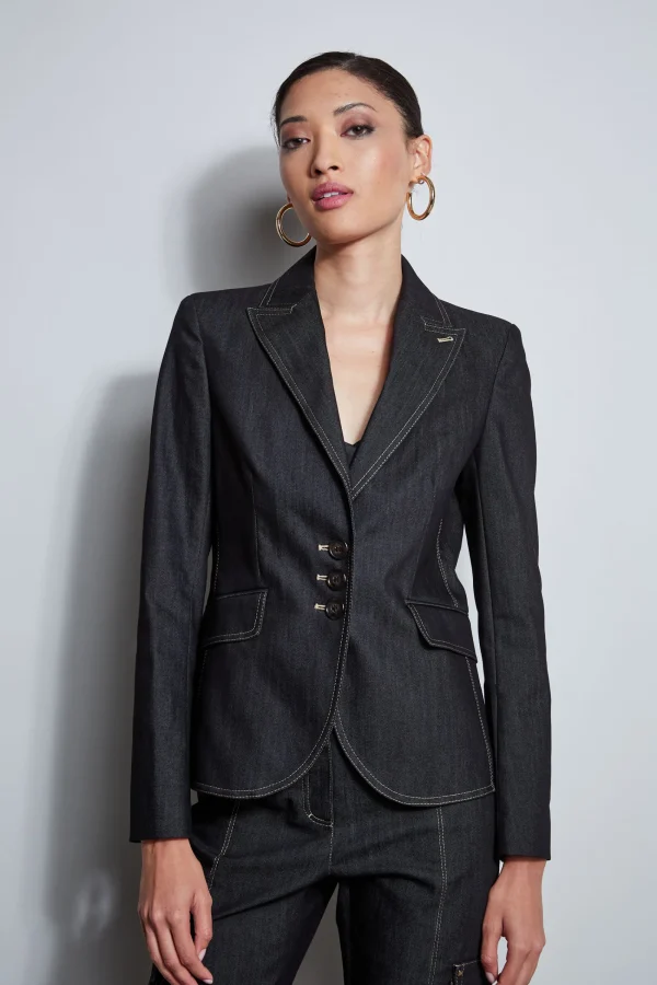 Elie Tahari Jackets & Blazers-Denim 3 Button Blazer