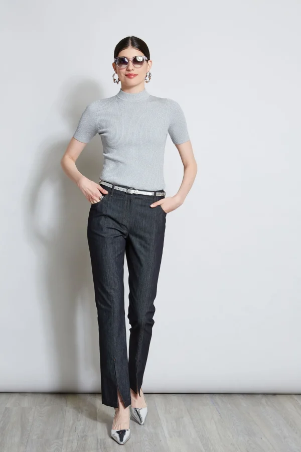 Elie Tahari Bottoms-Denim Slit Front Jeans