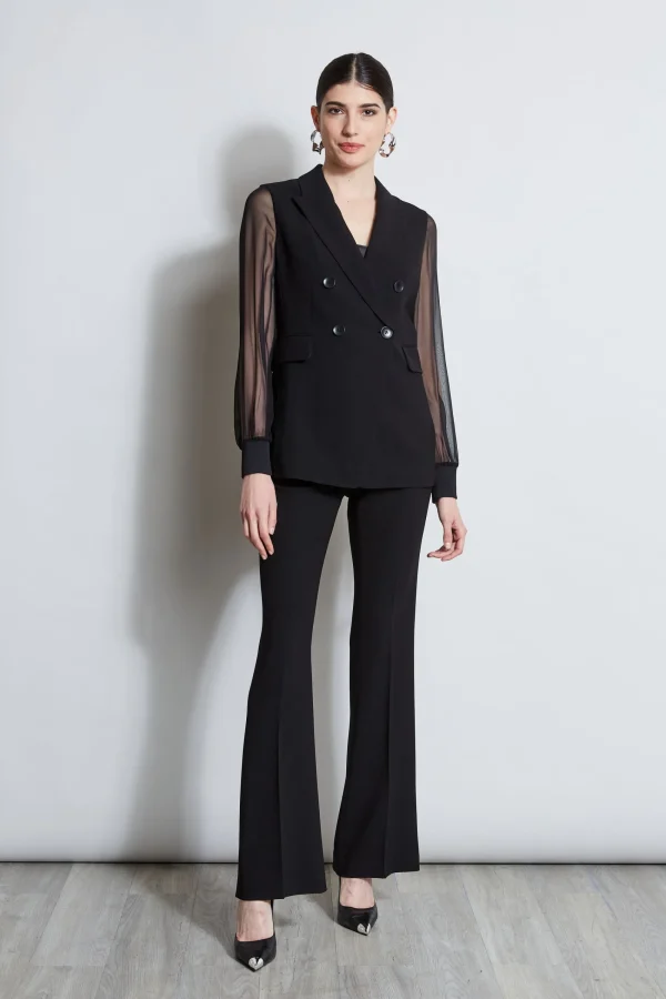 Elie Tahari Jackets & Blazers-Double Breasted Chiffon Sleeve Blazer