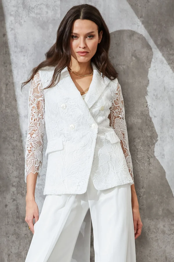 Elie Tahari Jackets & Blazers-Double Breasted Lace Blazer