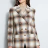 Elie Tahari Jackets & Blazers-Double Breasted Ombre Plaid Blazer