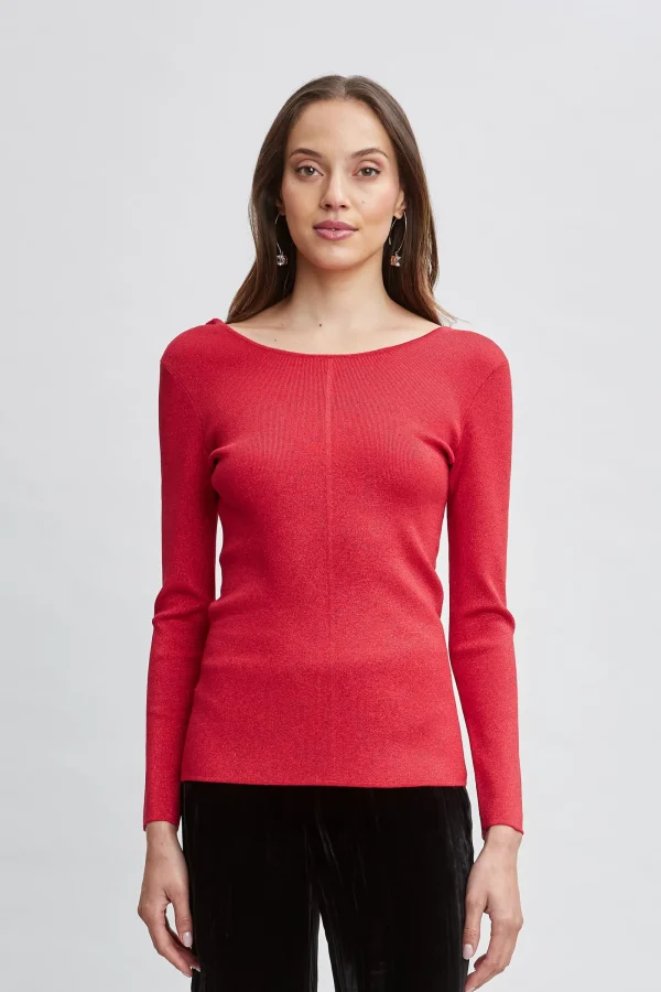 Elie Tahari Tops & Sweaters-Draped Chain Lurex Sweater