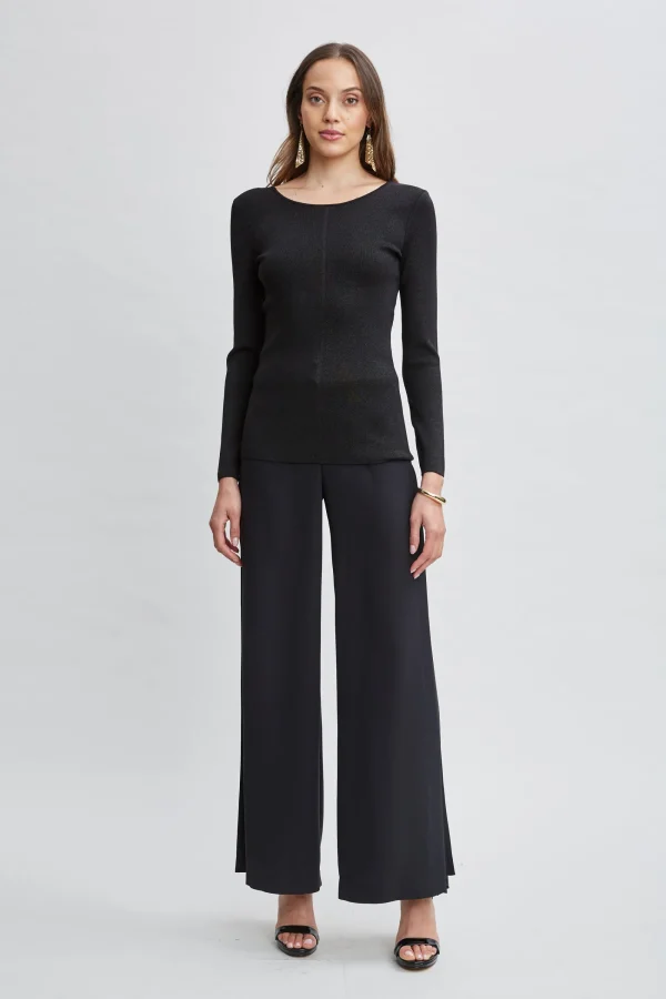 Elie Tahari Tops & Sweaters-Draped Chain Lurex Sweater