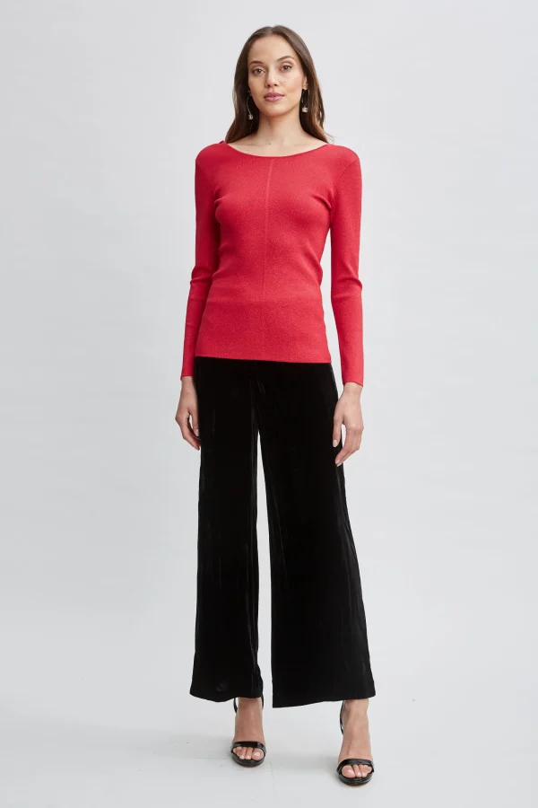 Elie Tahari Tops & Sweaters-Draped Chain Lurex Sweater