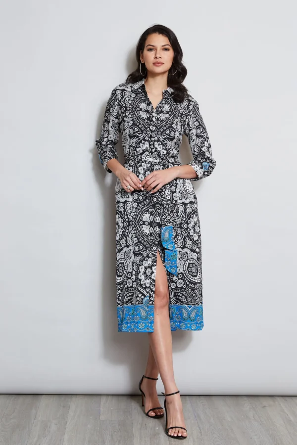 Elie Tahari Dresses & Jumpsuits | Midi Dresses-Eclipse Scarf Print Shirt Dress