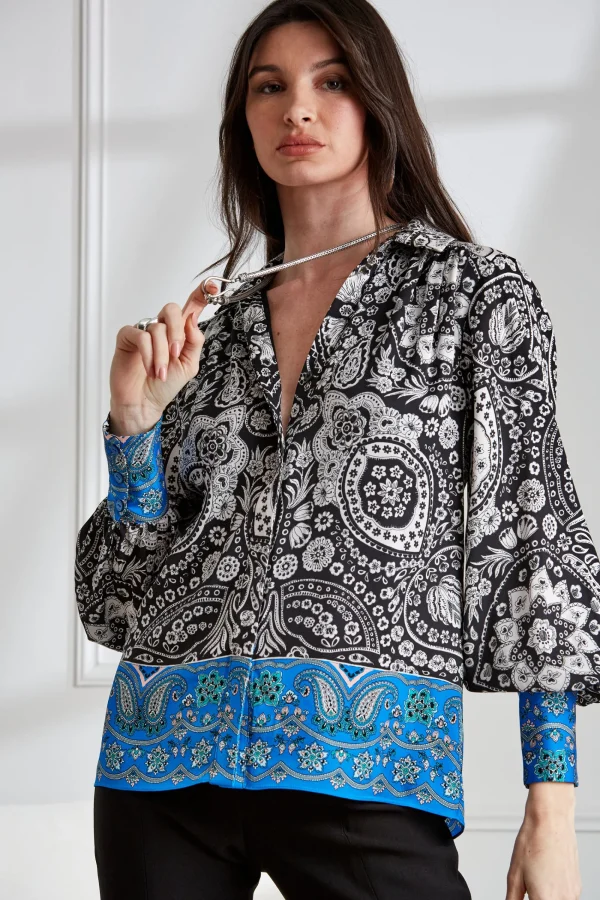 Elie Tahari Tops & Sweaters-Eclipse Scarf Print Shirt