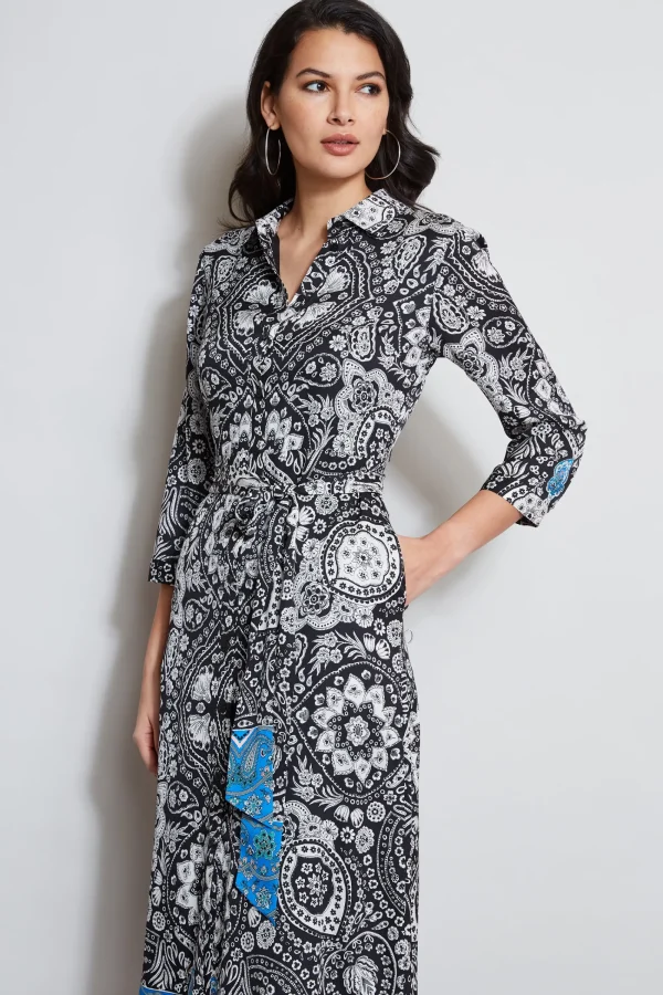 Elie Tahari Dresses & Jumpsuits | Midi Dresses-Eclipse Scarf Print Shirt Dress