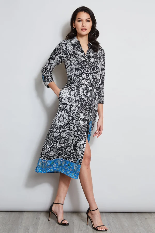 Elie Tahari Dresses & Jumpsuits | Midi Dresses-Eclipse Scarf Print Shirt Dress