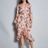 Elie Tahari Dresses & Jumpsuits | Long Sleeve Dresses-Embroidered Floral Wrap Dress