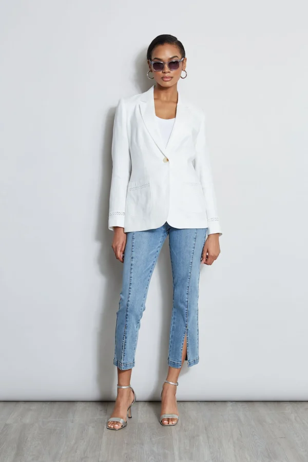 Elie Tahari Jackets & Blazers-Embroidered Linen Blazer