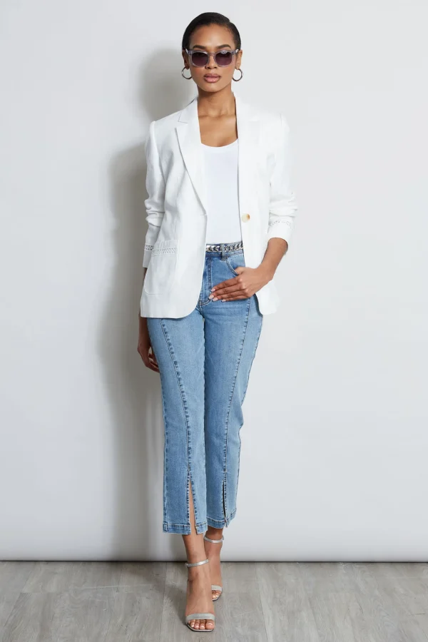 Elie Tahari Jackets & Blazers-Embroidered Linen Blazer