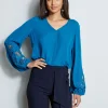 Elie Tahari Tops & Sweaters-Embroidered Long Sleeve Shirt