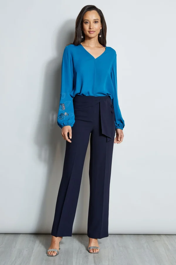 Elie Tahari Tops & Sweaters-Embroidered Long Sleeve Shirt